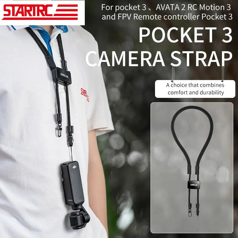 STARTRC Pocket 3 Lanyard, STARTRC Pocket 3 strap for AVATA 2, RC Motion 3, and FPV controllers—comfortable, durable, and designed for easy portability.