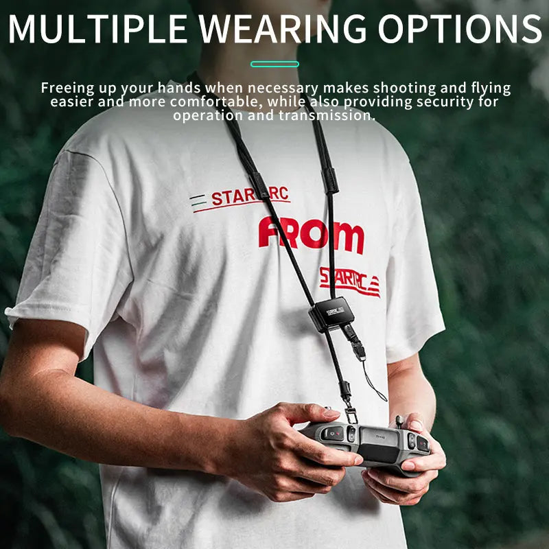 STARTRC Pocket 3 Lanyard offers multiple wearing options for secure, hands-free drone control.