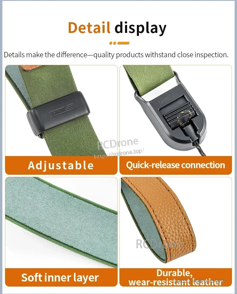 STARTRC Pocket 3 Wrist Strap, Soft inner layer, durable leather exterior, and adjustable quick-release closure ensure comfort, reliability, and long-lasting wear.