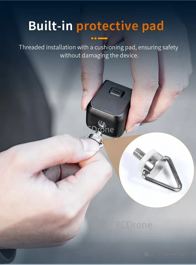 STARTRC Pocket 3 Wrist Strap, Built-in protective pad with threaded installation cushions and secures the device, ensuring safety without damage.