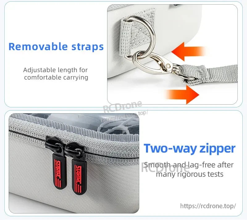 STARTRC Portable Storage Bag, Comfortable, adjustable straps; smooth two-way zipper; built for durable, easy daily use. (16 words)