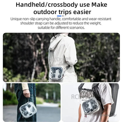 STARTRC Portable Storage Bag, Durable, waterproof transparent hard-shell bag with shock resistance and adjustable strap for convenient outdoor use.