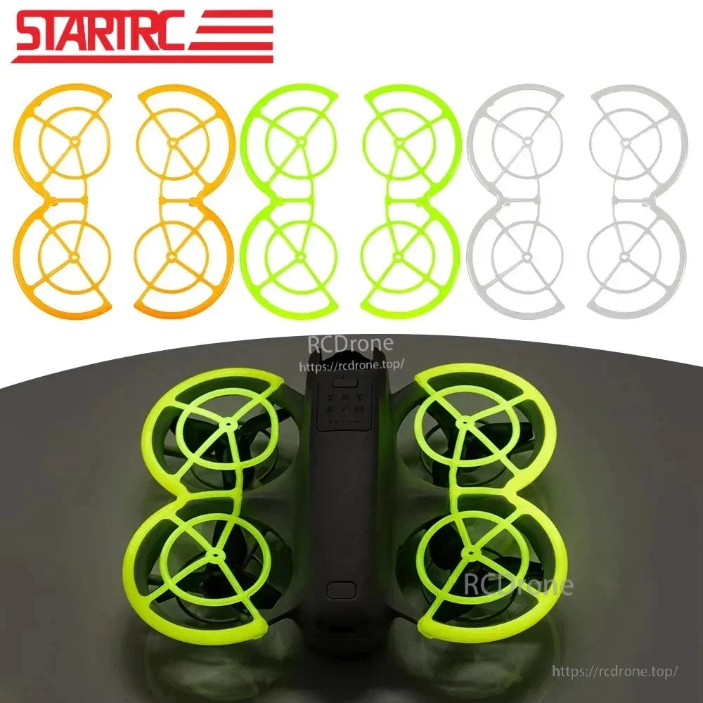 STARTRC Propeller Guard, Lightweight 10.5g TPU propeller guard for DJI Neo, snap-on, anti-collision, available in luminous orange/green.