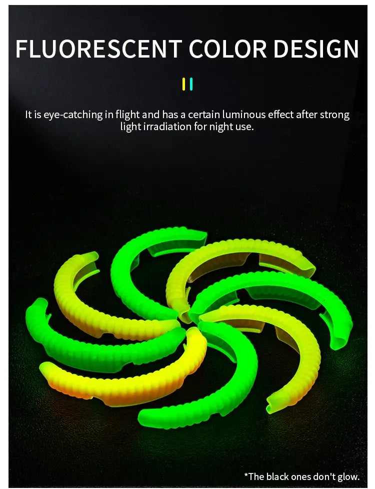 STARTRC Propeller Guard, Fluorescent propeller guards glow in the dark and are visible during flight after light exposure; black ones do not have this feature.