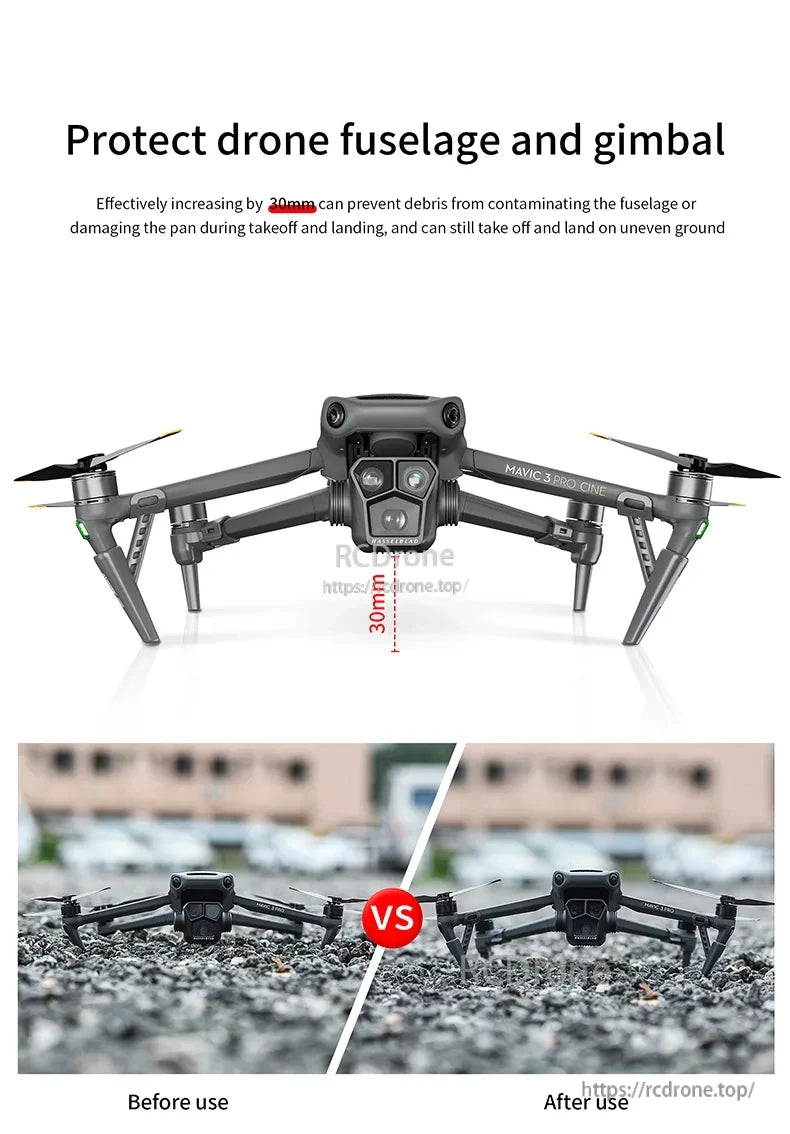 STARTRC Propeller Guard, Protects drone fuselage and gimbal; 30mm height increase prevents debris damage during takeoff and landing on uneven terrain.
