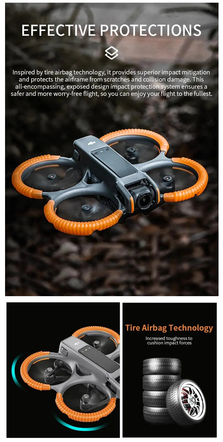 STARTRC Propeller Guard, Inspired by tire airbag tech, this all-encompassing design offers superior impact, scratch, and collision resistance for safer, worry-free drone flights.
