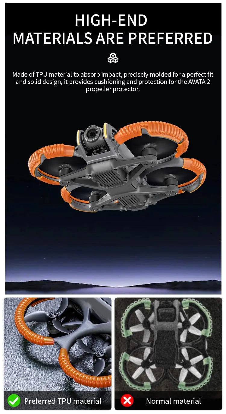 STARTRC Propeller Guard, Premium TPU propeller guards provide excellent impact absorption and protection for AVATA 2 drones.