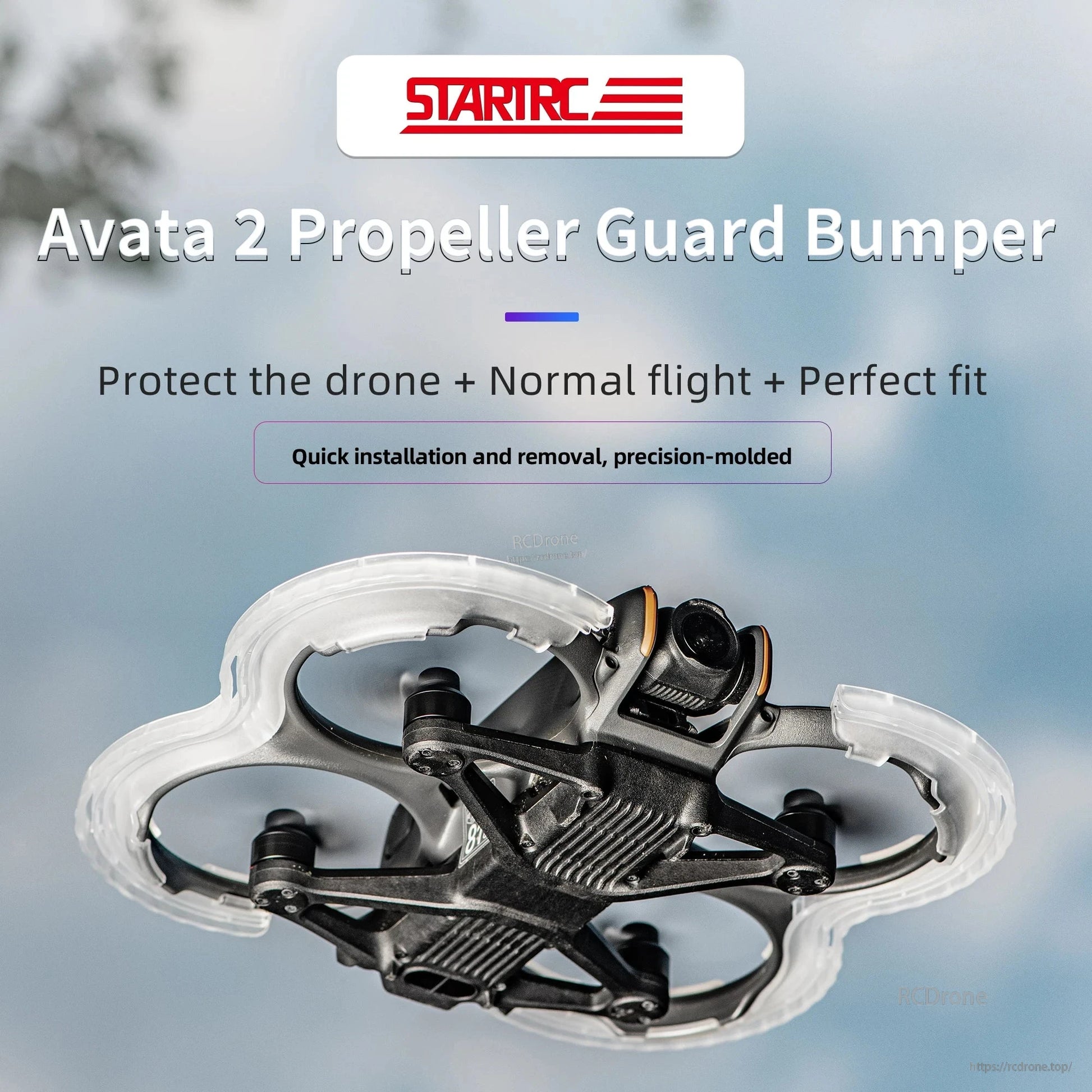STARTRC Propeller Guard, STARTRC Avata 2 Propeller Guard: lightweight, transparent, precision-molded bumper for drone protection, perfect fit, and normal flight. Quick and easy to install.