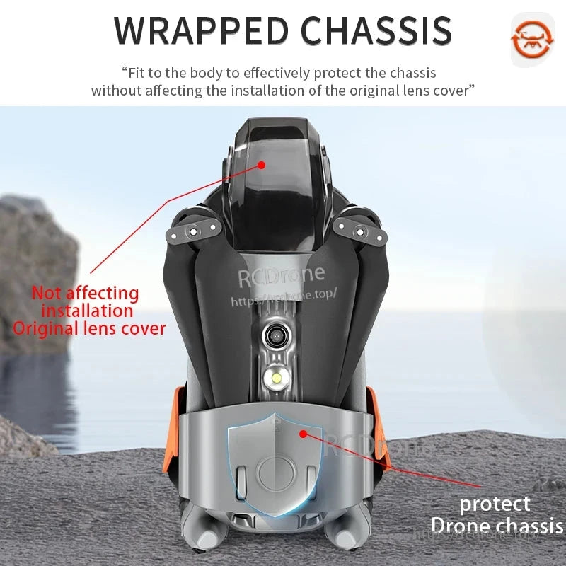 STARTRC Propeller Holder, Wrapped chassis protects drone body, fits snugly without affecting original lens cover installation.