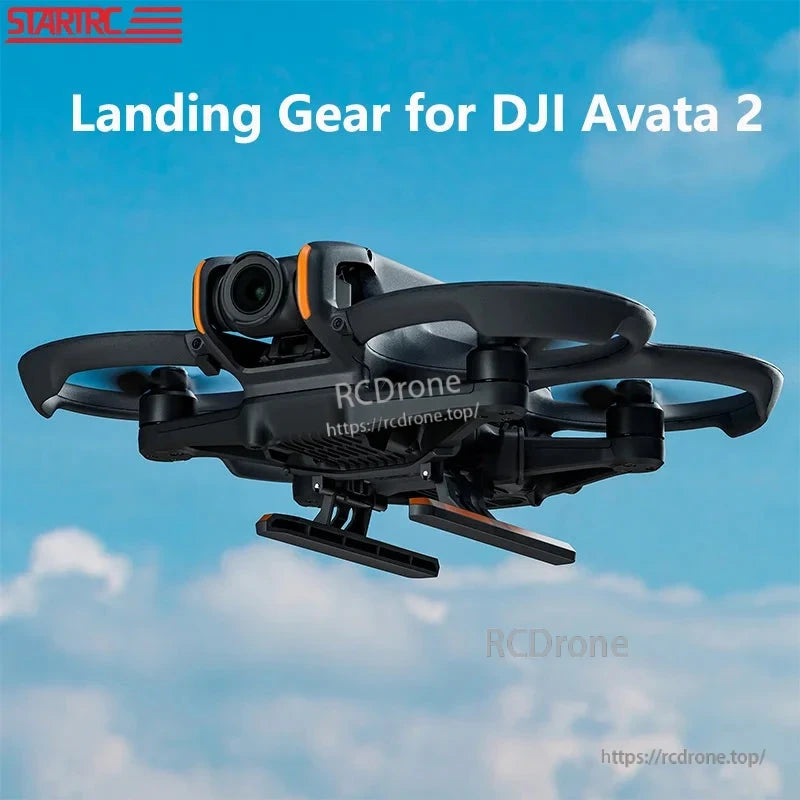 STARTRC Quick Release Landing Gear, STARTRC foldable landing gear for DJI Avata 2, 22mm height increase, durable ABS+PC material, black/orange color, enhances protection and stability.