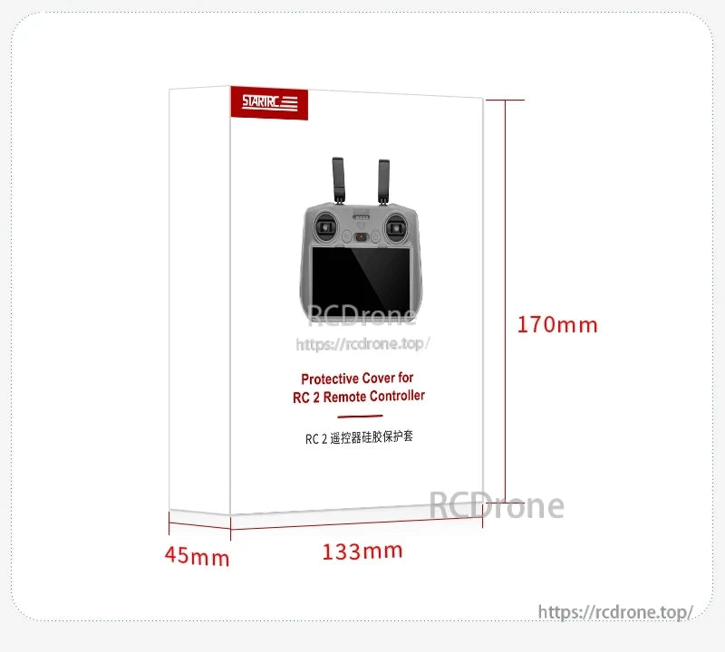 STARTRC RC 2 silicone protective cover, 170mm x 133mm x 45mm, shields remote controller from damage. Durable, precise fit for reliable protection.