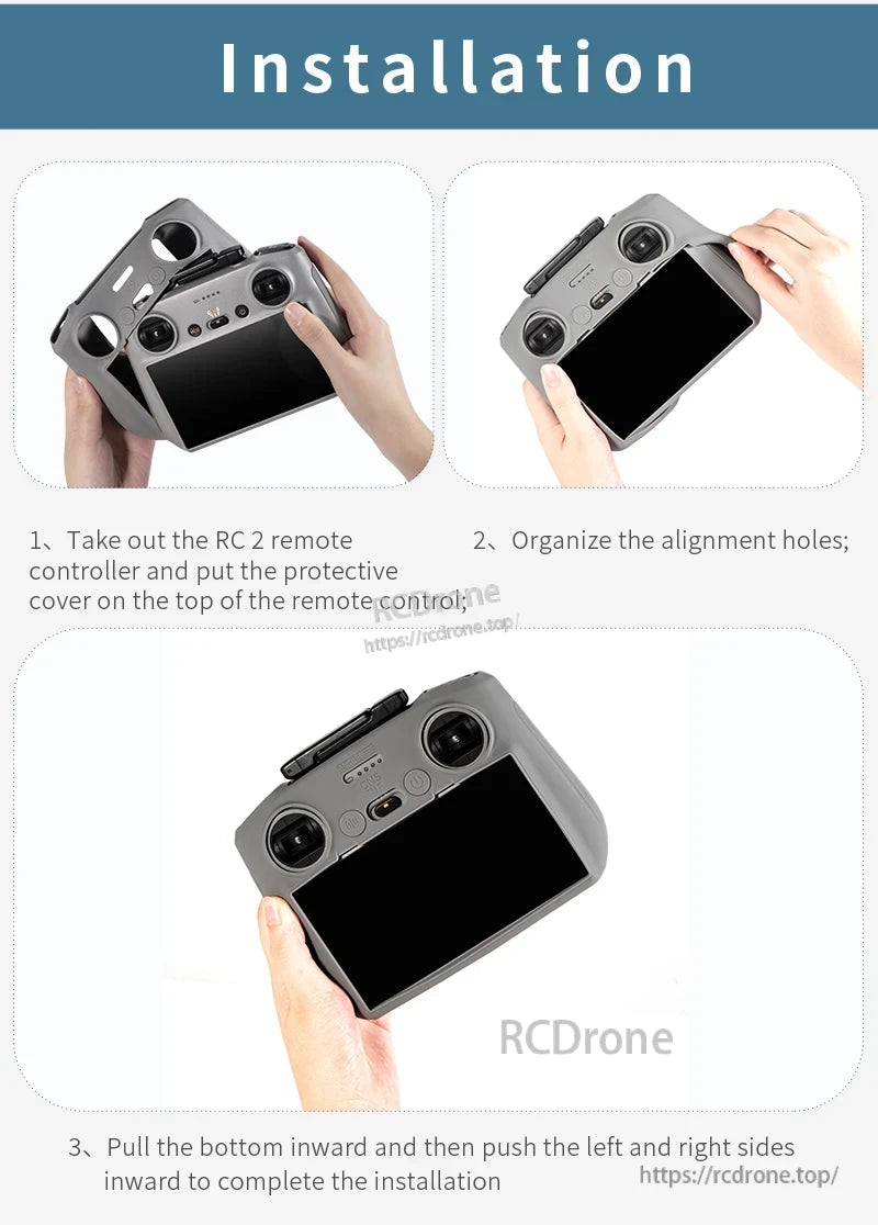 Install the STARTRC RC 2 silicone protective cover by removing the remote control and placing it on the controller.