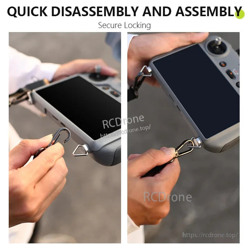 Quick disassembly and assembly, secure locking lanyard for remote control