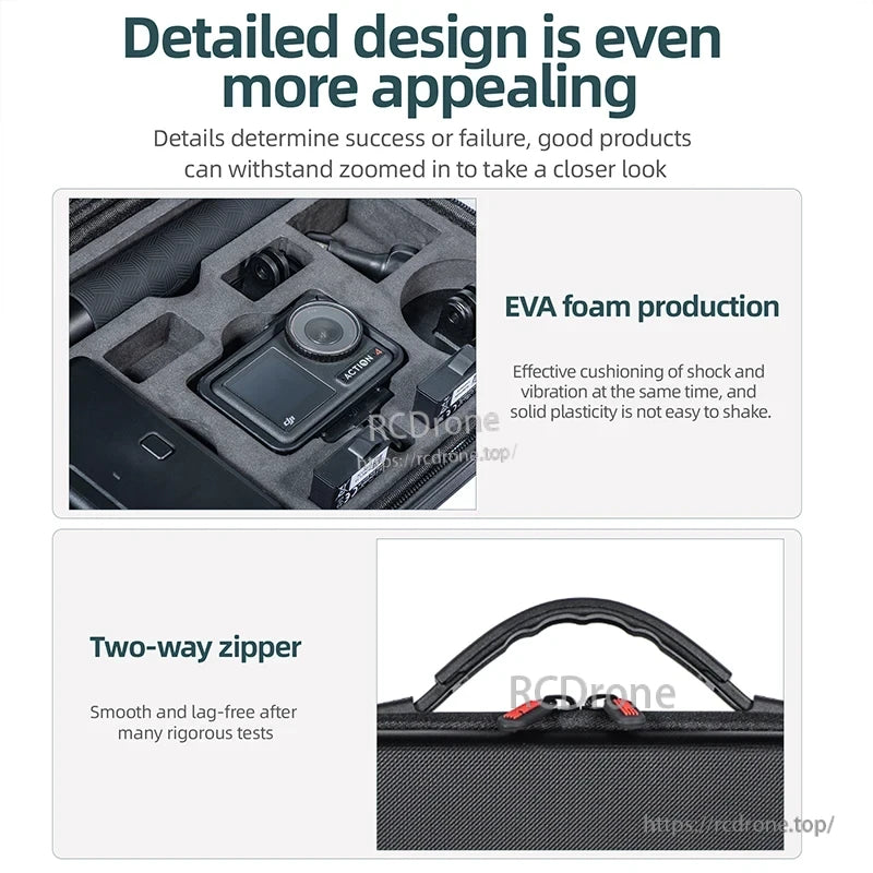 STARTRC Shoulder Bag, Enhanced design with EVA foam for shock absorption and a tested two-way zipper for smooth, reliable performance.