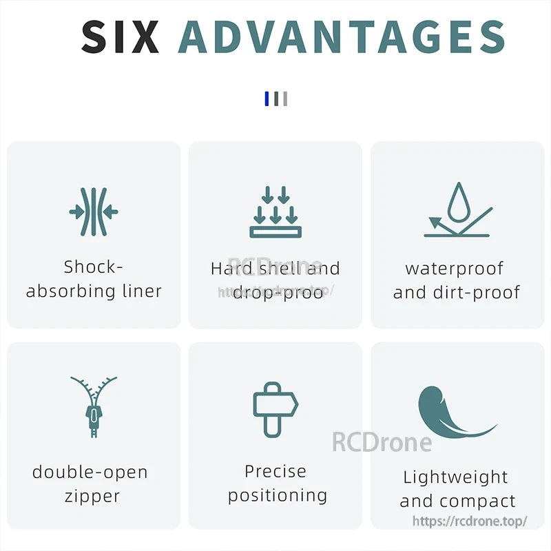 STARTRC Shoulder Bag, Shock-absorbing, hard shell, waterproof, double-zipper, precise positioning, and lightweight—ideal drone protection. (17 words)