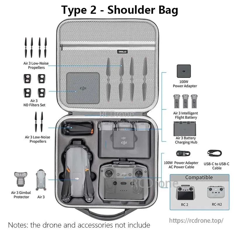 STARTRC Shoulder Bag, STARTRC introduces a premium shoulder bag designed for DJI Air 3 drone owners with ample storage and durable construction.