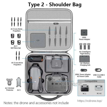 STARTRC Shoulder Bag, STARTRC introduces a premium shoulder bag designed for DJI Air 3 drone owners with ample storage and durable construction.