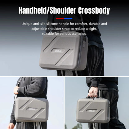 STARTRC Shoulder Bag, Gray portable case with anti-slip handle and adjustable strap, designed for DJI Flip drone and RC2/RC-N3 remote controller.