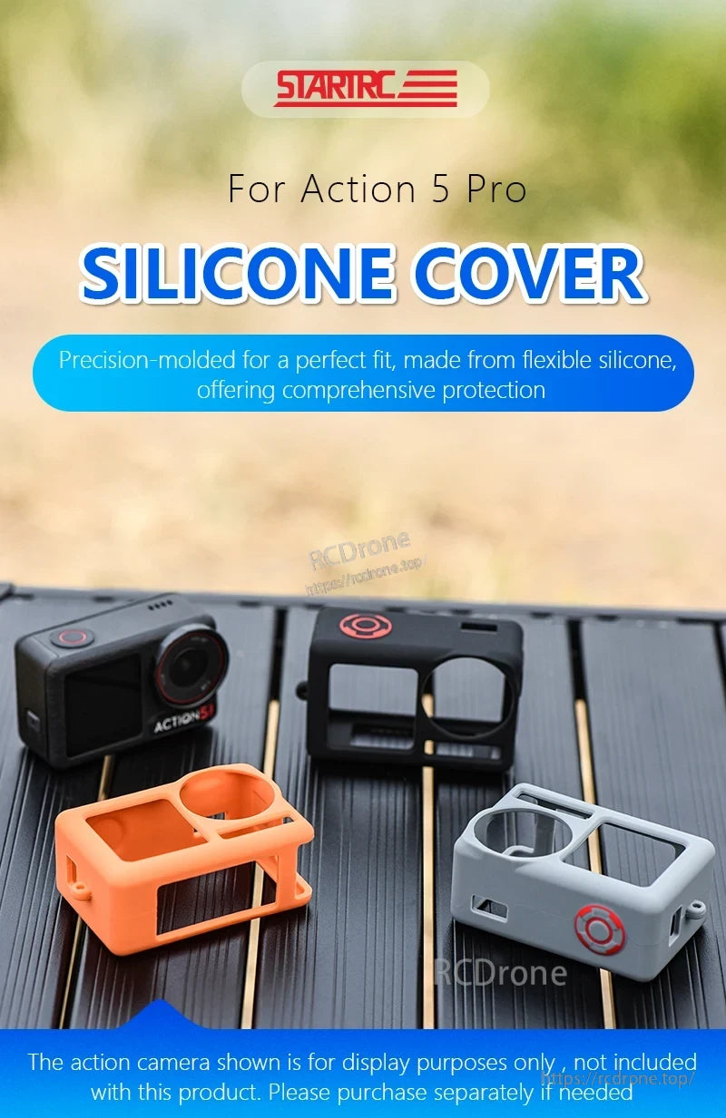 STARTRC Silicone Protective Cover, STARTRC silicone cover for Action 5 Pro, precision-molded for flexible protection. Available in orange and gray. Camera not included.