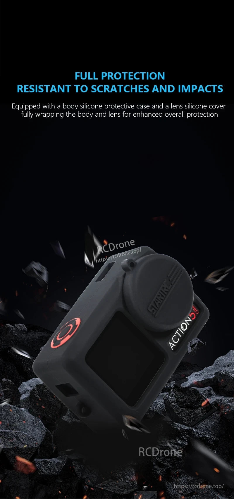 STARTRC Silicone Protective Cover, Full protection, scratch and impact resistant, silicone case and lens cover for enhanced durability.