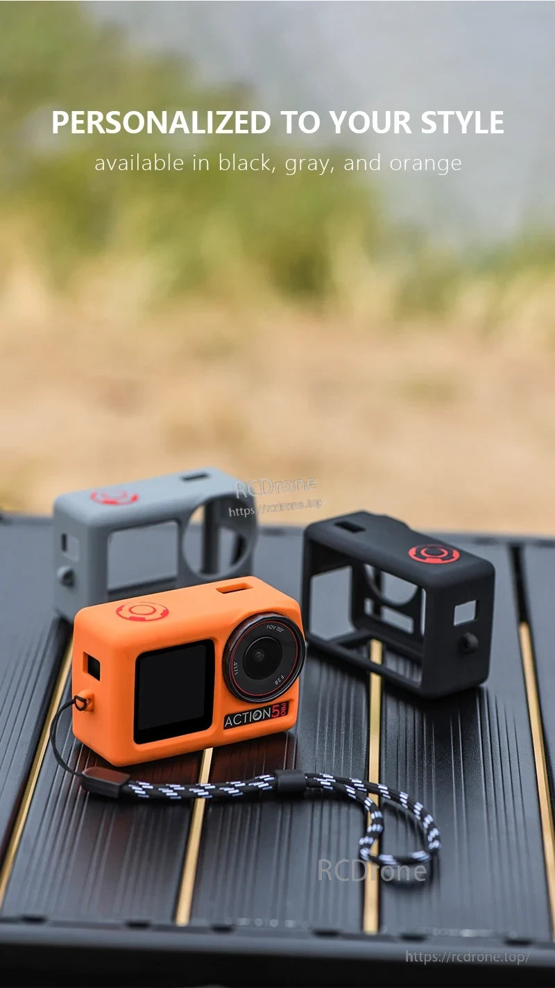 STARTRC Silicone Protective Cover, Personalized silicone cover for action camera, available in black, gray, and orange.