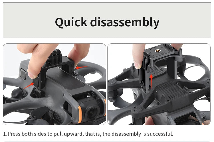 Press both sides upward to quickly detach the STARTRC Top Extension Bracket.