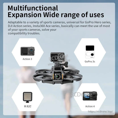 STARTRC Top Extension Bracket, Multifunctional bracket fits GoPro, DJI, Insta360, and accessories. Universal mount ensures compatibility across sports cameras, solving connection issues easily.