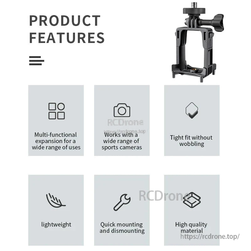 STARTRC Top Extension Bracket, Lightweight, secure, multi-functional mount compatible with various sports cameras, featuring quick mount/dismount and high-quality materials.