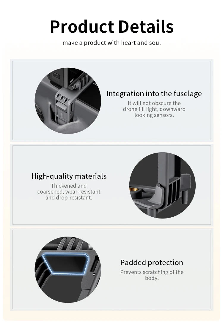 STARTRC Top Extension Bracket, Integrated fuselage design with high-quality, padded materials ensures sensor visibility, durability, and prevents scratches.
