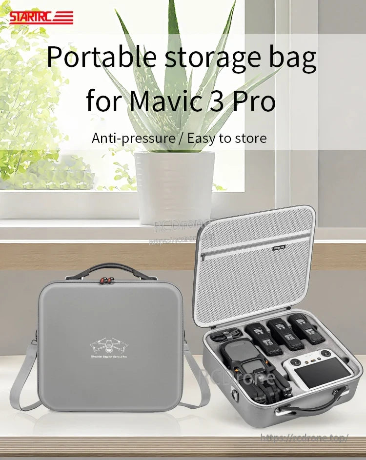 STARTRC Travel Handbag, Compact, durable bag for Mavic 3 Pro with compartments, shoulder strap, and anti-pressure protection for safe, portable storage.