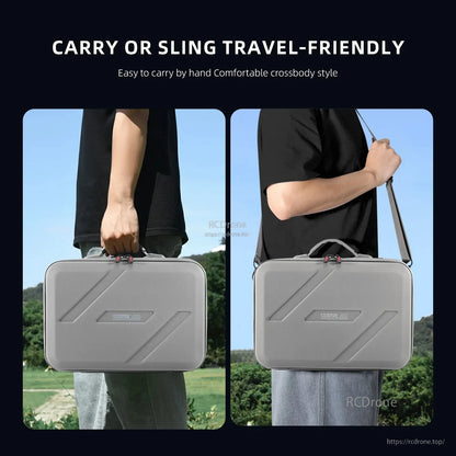 STARTRC Travel Storage Bag, STARTRC shockproof PU travel bag for DJI Mini 5 Pro, with molded inserts, offers handheld or crossbody carry convenience.