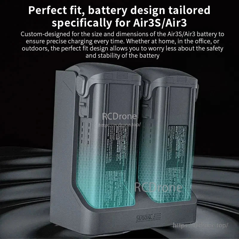 STARTRC Two‑Way Battery Charger, The STARTRC Two-Way Battery Charger Hub charges DJI Air 3/Air 3S batteries precisely and safely.