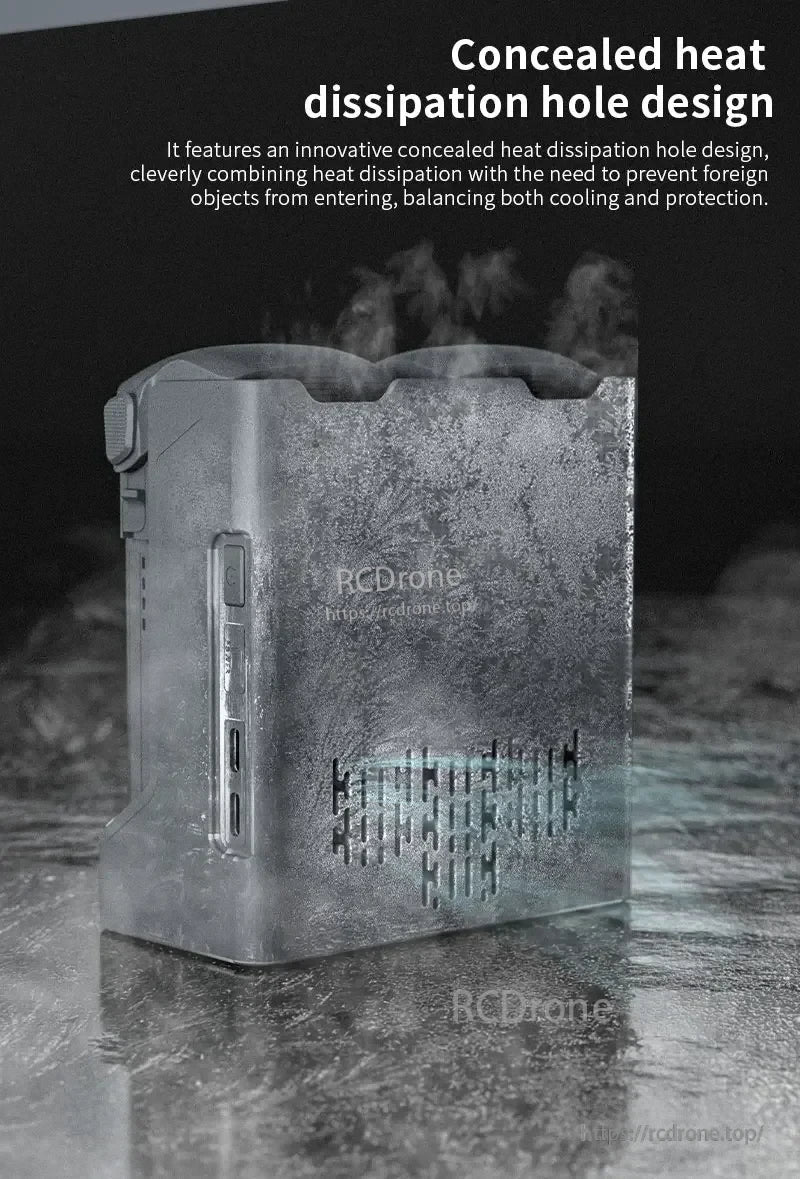 STARTRC Two‑Way Battery Charger, Hidden cooling vents provide effective heat dissipation while blocking foreign objects for enhanced protection.
