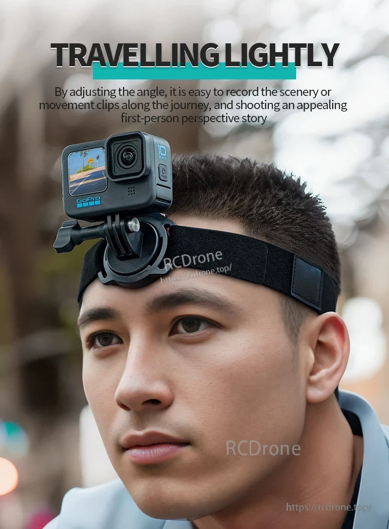 STARTRC Universal Magnetic Head Strap, This magnetic head strap makes it easy to capture scenic views and movements during a journey by adjusting its angle.