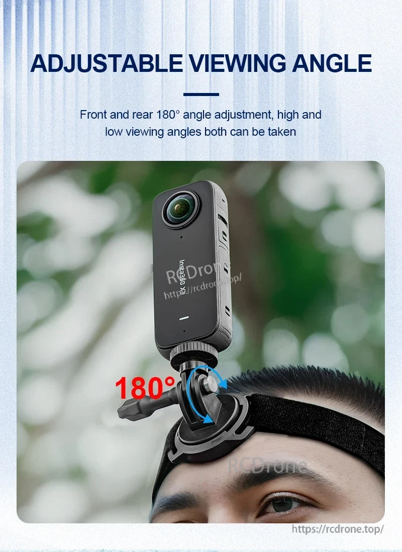 STARTRC Universal Magnetic Head Strap, 180° adjustable head strap camera for versatile viewing.