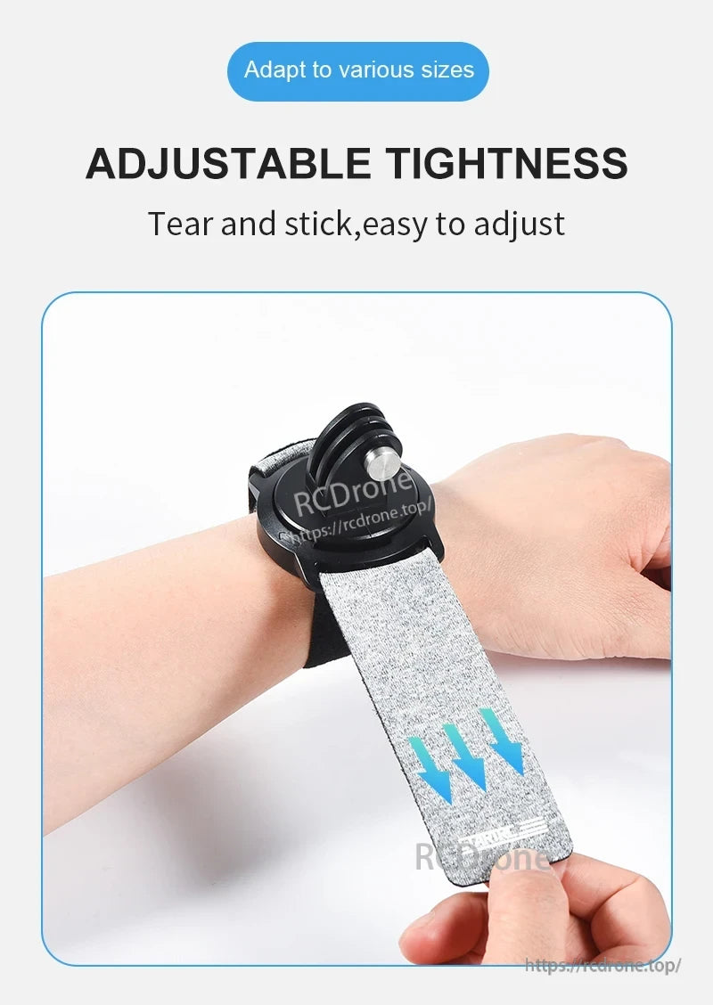 STARTRC Universal Magnetic Head Strap, Tear and stick design with adjustable tightness for easy fit on various wrist sizes.