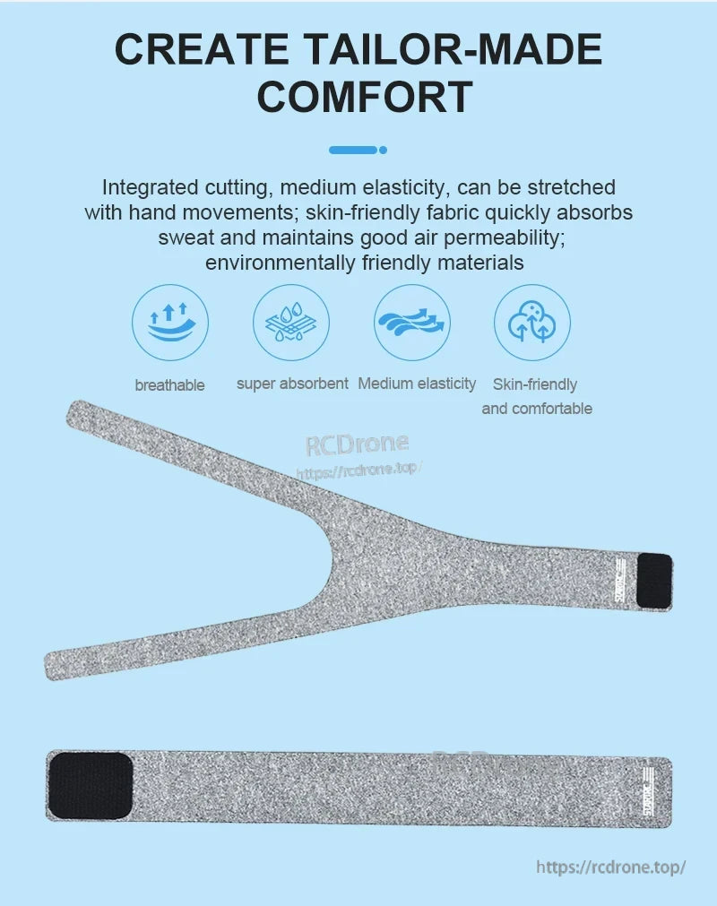 STARTRC Universal Magnetic Head Strap, Custom-fit comfort using breathable, absorbent, eco-friendly, skin-friendly fabric with medium elasticity.