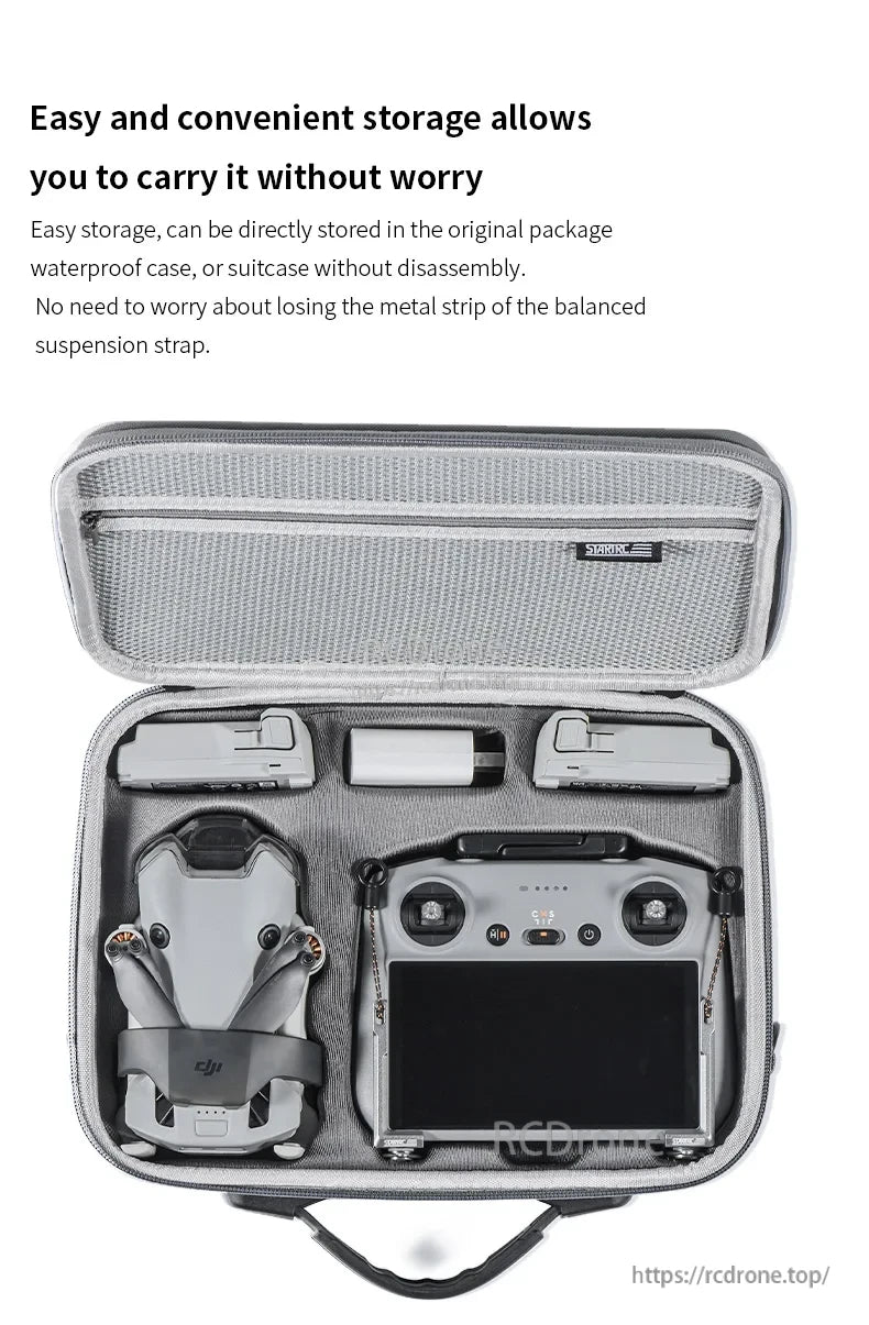 STARTRC Self-balancing Hanging Strap, Durable DJI drone and controller case offers secure fit, easy transport, and no need for disassembly.