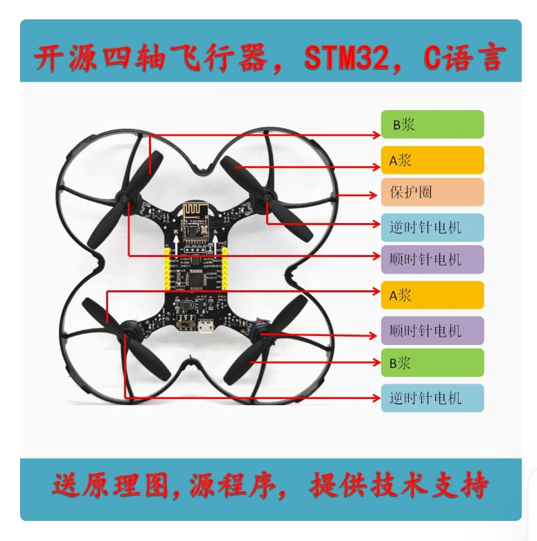 STM32 DIY Drone Kit - Advanced Programmable Open-Source Drone with C Language for Learning, R&D, and Competitions