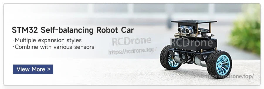 Self-balancing robot car platform using an STM32 control and driver expansion board, with multiple sensor options