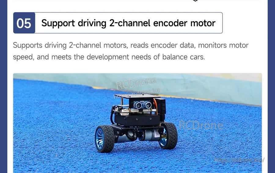 Robot car driving demo for 2-channel encoder motor support on the STM32 motor driver expansion board