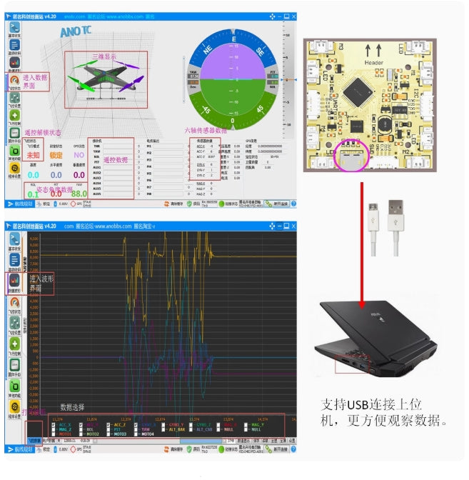 STM32 Drone, A drone was built with an STM32 microcontroller and 4340mW power, featuring Qi wireless charging and real-time monitoring capabilities.