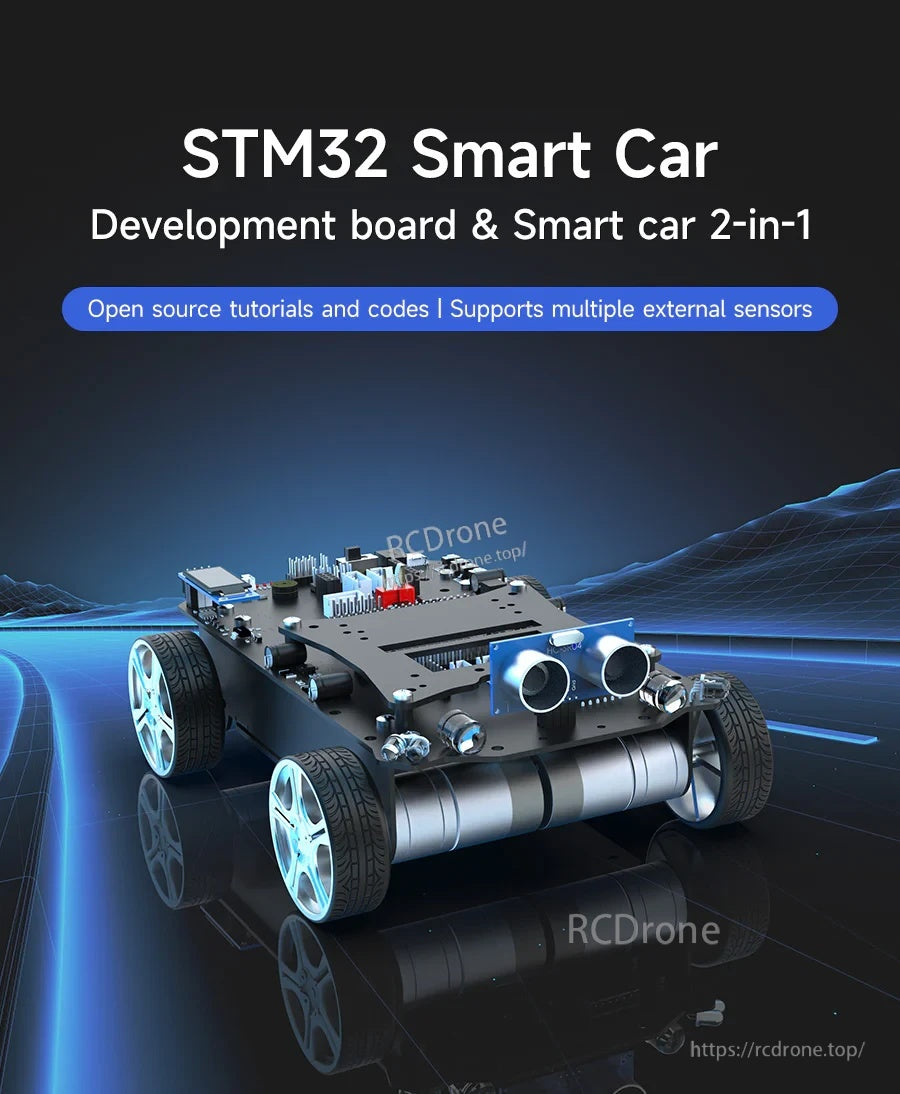 Yahboom STM32 smart car 2-in-1 development board kit with 4WD chassis and sensor modules