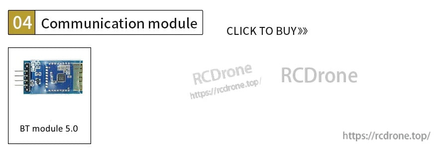 Bluetooth 5.0 communication module board with pin headers, labeled “BT module 5.0”