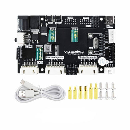 Yahboom YB-EST01-V2.0 STM32F103RCT6 driver expansion board kit with USB-C cable, standoffs and screws