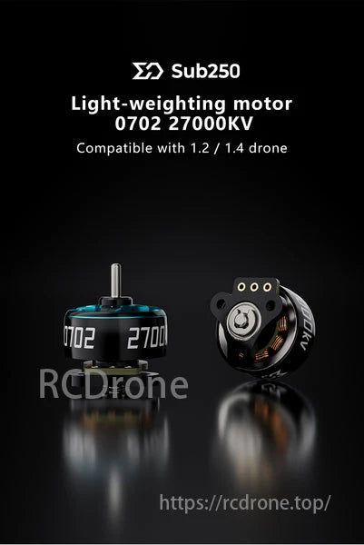 SUB250 0702 27000KV Brushless Motor, SUB250 0702 27000KV motor for 1.2/1.4 drones, lightweight.