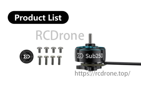 SUB250 0702 27000KV Brushless Motor, It features a high 27000KV rating for efficient thrust in indoor freestyle or high-speed racing.