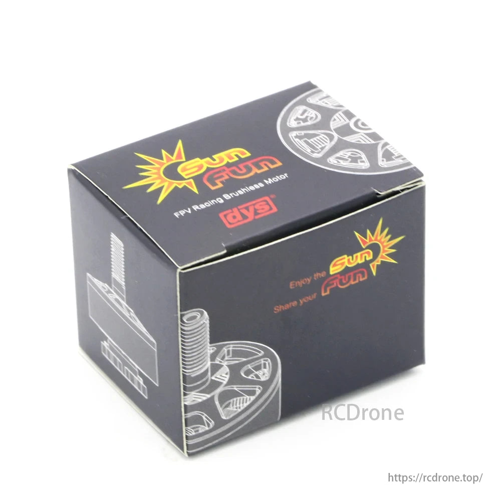SUNFUN SF2207 FPV Motor, Summary of a brushless motor designed for 5-inch RC racing drones with three KV options: 1750, 2450, and 2750.