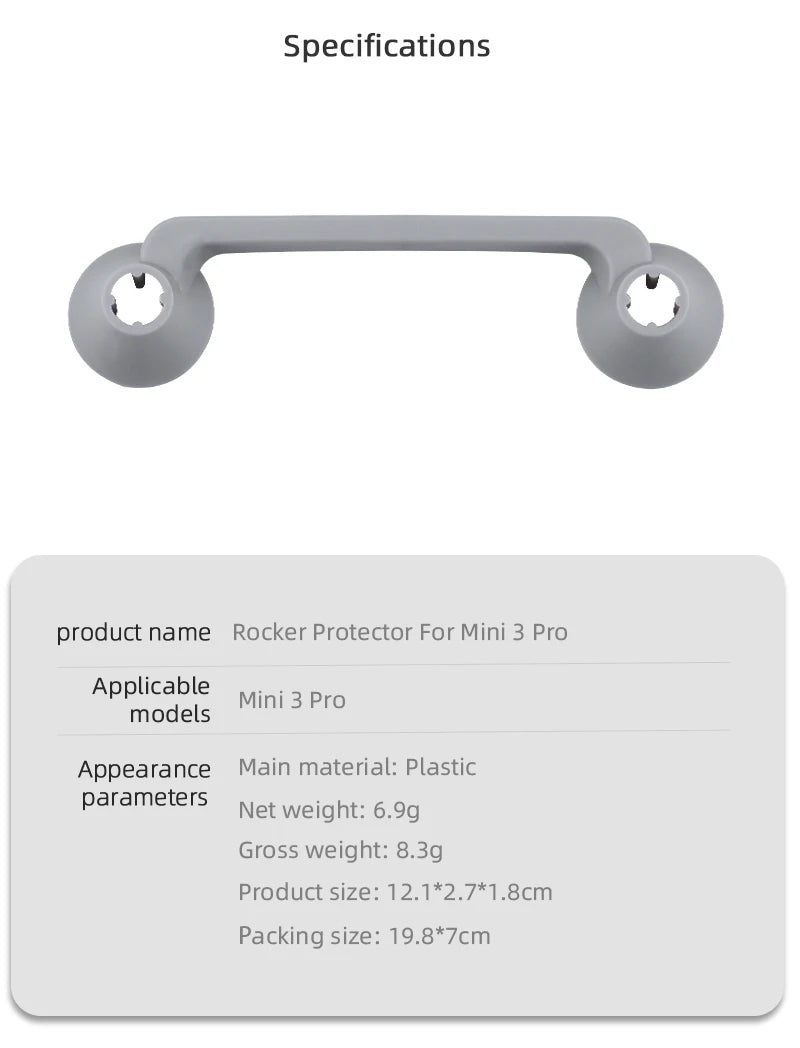 Rocker Joystick Protector for DJI Mini 3 Pro, Specifications product name Rocker Protector For Mini 3 Pro Applicable mini 3 Pro models