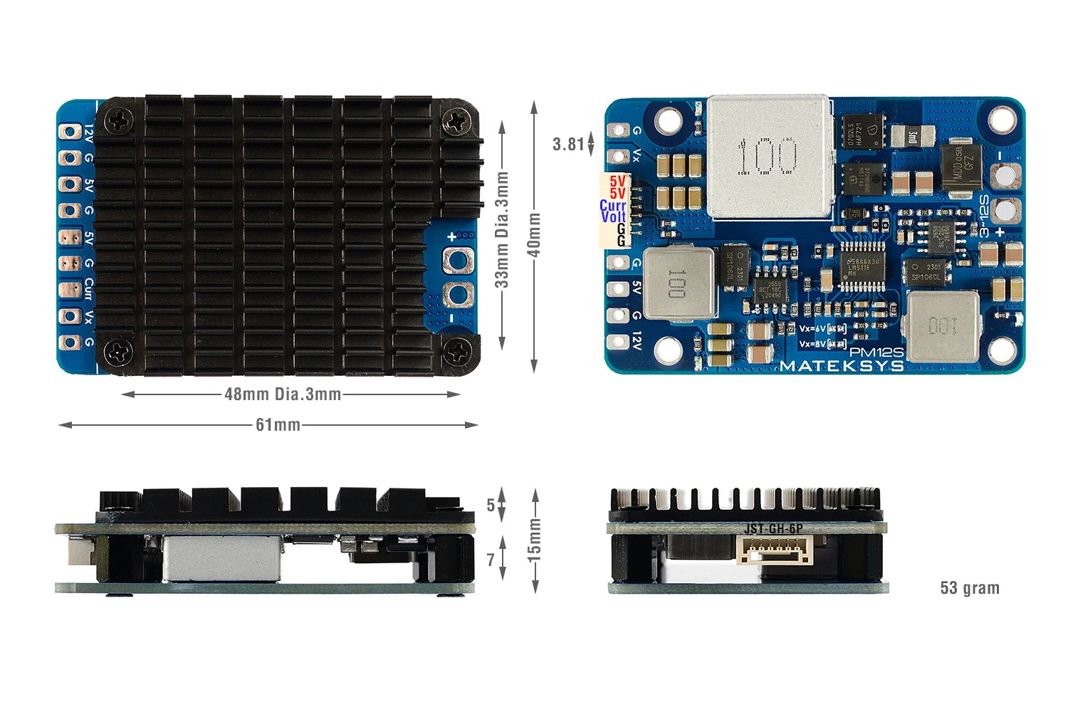 MATEK PM12S-3, Synchronous switching step-down (or buck) regulator with typical efficiencies of 90%